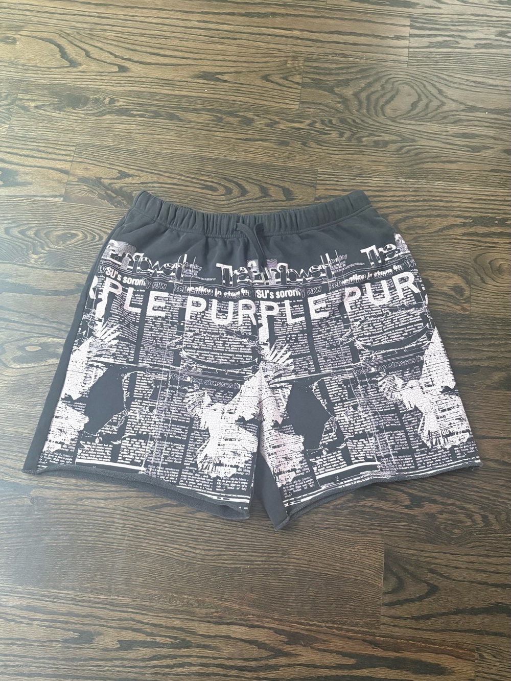 Purple brand “good news” Print Black & White Men’s Shorts